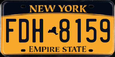 NY license plate FDH8159
