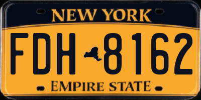 NY license plate FDH8162