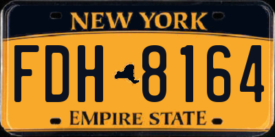 NY license plate FDH8164
