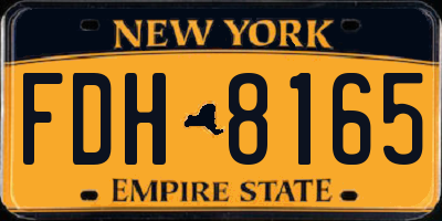 NY license plate FDH8165