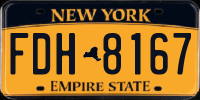NY license plate FDH8167