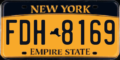 NY license plate FDH8169