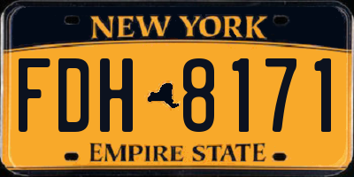 NY license plate FDH8171