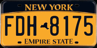 NY license plate FDH8175