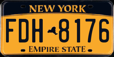 NY license plate FDH8176