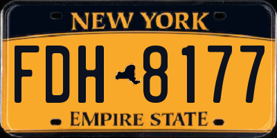 NY license plate FDH8177