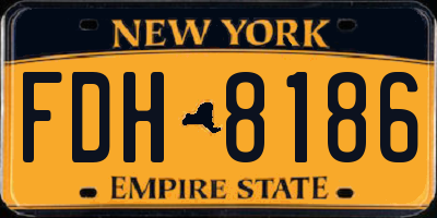 NY license plate FDH8186
