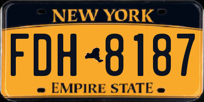 NY license plate FDH8187