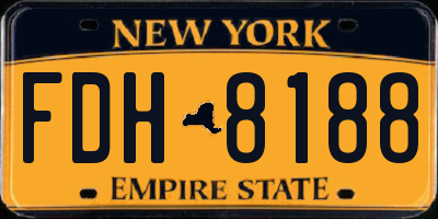 NY license plate FDH8188