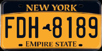 NY license plate FDH8189