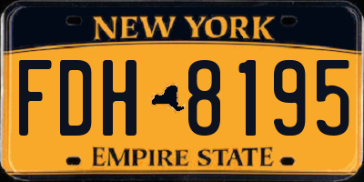 NY license plate FDH8195