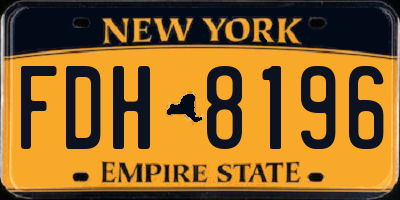 NY license plate FDH8196