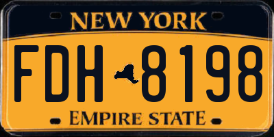 NY license plate FDH8198