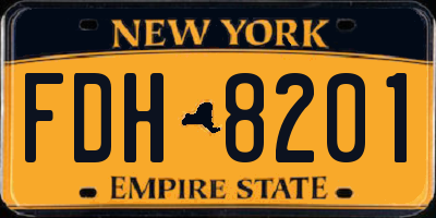 NY license plate FDH8201