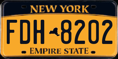 NY license plate FDH8202