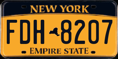 NY license plate FDH8207