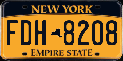 NY license plate FDH8208
