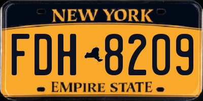 NY license plate FDH8209