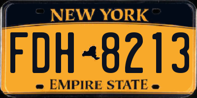 NY license plate FDH8213