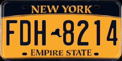 NY license plate FDH8214