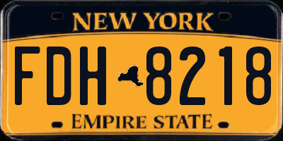 NY license plate FDH8218