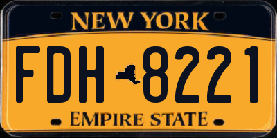 NY license plate FDH8221