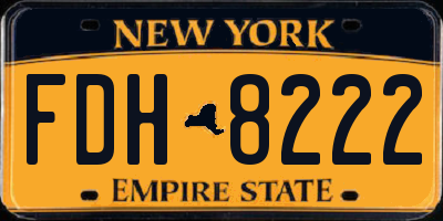 NY license plate FDH8222
