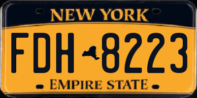 NY license plate FDH8223