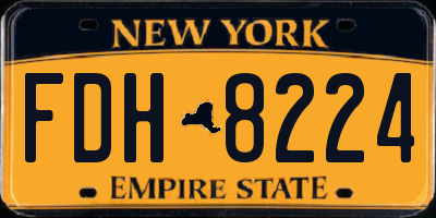 NY license plate FDH8224
