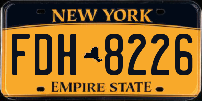NY license plate FDH8226
