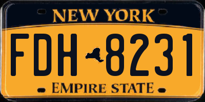 NY license plate FDH8231