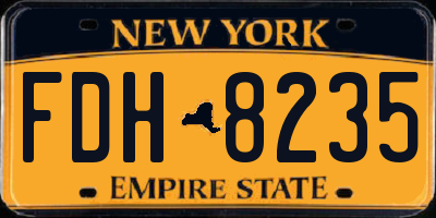 NY license plate FDH8235