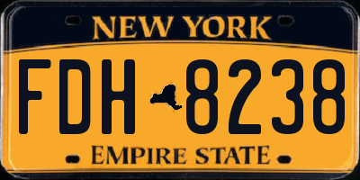 NY license plate FDH8238