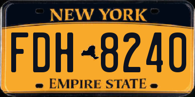 NY license plate FDH8240