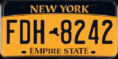 NY license plate FDH8242
