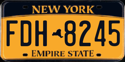 NY license plate FDH8245