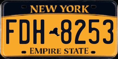 NY license plate FDH8253
