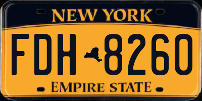 NY license plate FDH8260