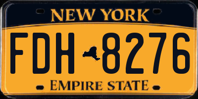 NY license plate FDH8276