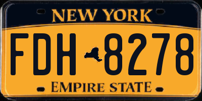 NY license plate FDH8278