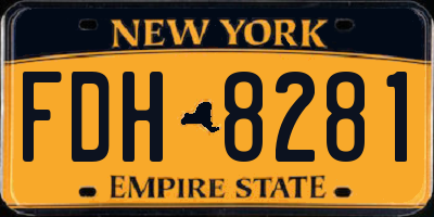 NY license plate FDH8281