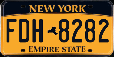NY license plate FDH8282