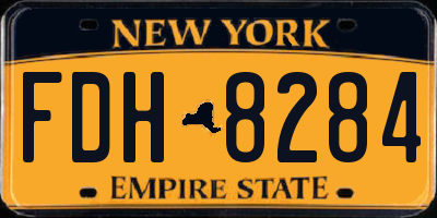 NY license plate FDH8284