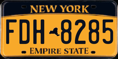 NY license plate FDH8285