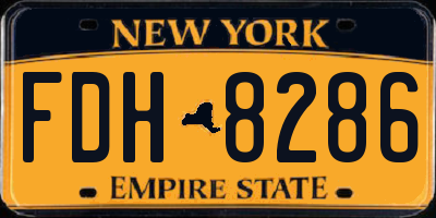 NY license plate FDH8286