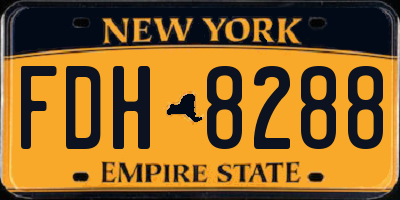 NY license plate FDH8288