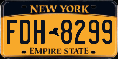 NY license plate FDH8299
