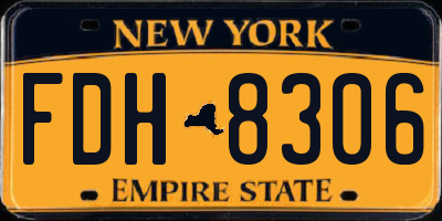 NY license plate FDH8306