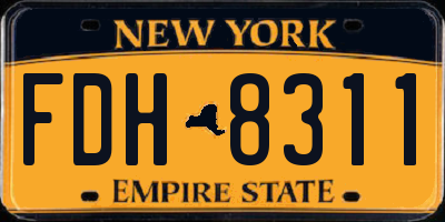 NY license plate FDH8311