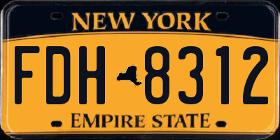 NY license plate FDH8312